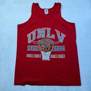 VTG 1990 UNLV Runnin Rebels Tank Top Sz Large Logo‎ 7 NCAA Champions